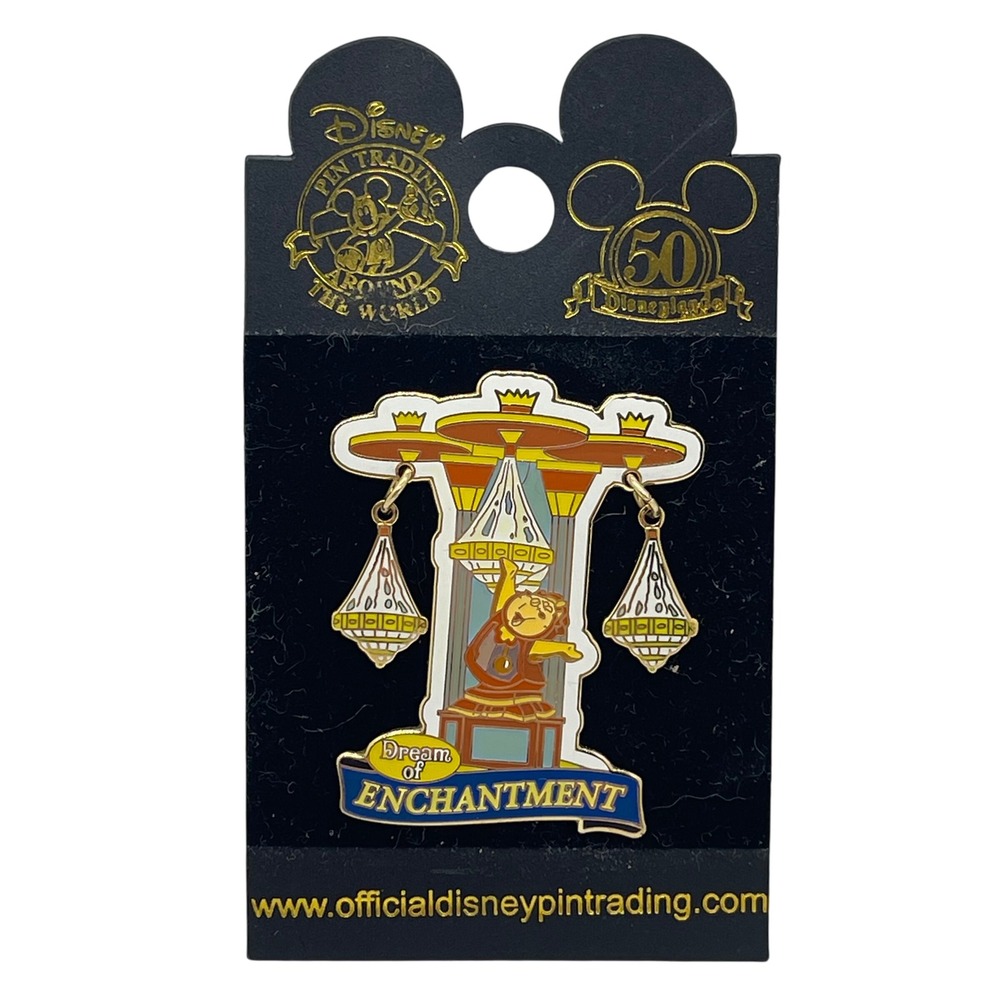 Disney Pin 50th Anni Cogsworth Dream Enchantment‎ Dangle Beauty and the Beast